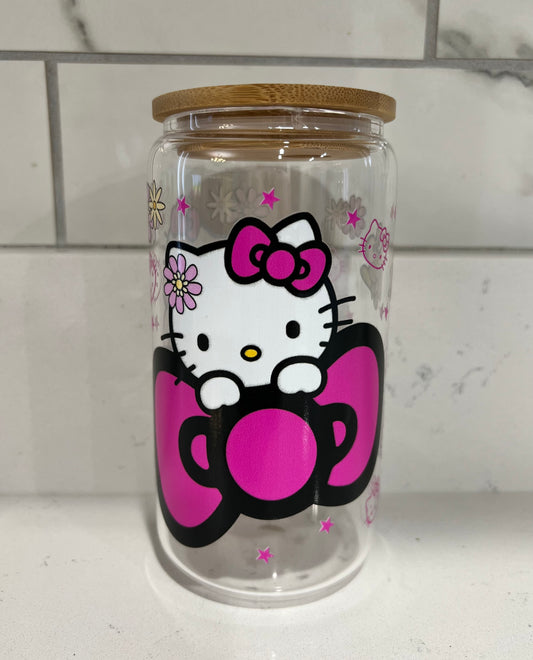 Hello Kitty 16oz Glass Drinkware